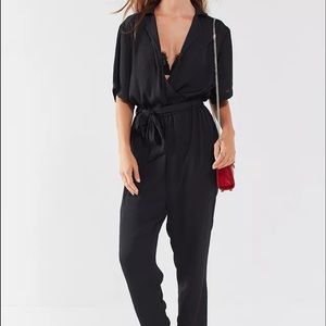 Urban Outfitters - Bezel Black Wrapped Belted Jumpsuit